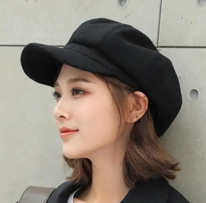 Fashion Autumn Winter Casual Cotton Girls Newsboy Hat Octagonal hat Girls Artist Painter Hat Beret Caps