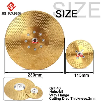 

M14 Electroplated Diamond Cutting Grinding Disc gold Flange Saw Blade for Granite Marble Ceramic 1Pc 115/125/230mm