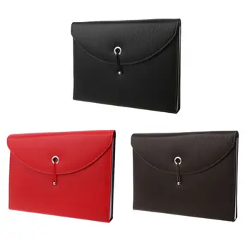 

Fashion A4 Business Bag Men Lady Leather Pouch Paper File Folders Package Messenger Bags 13 Layers