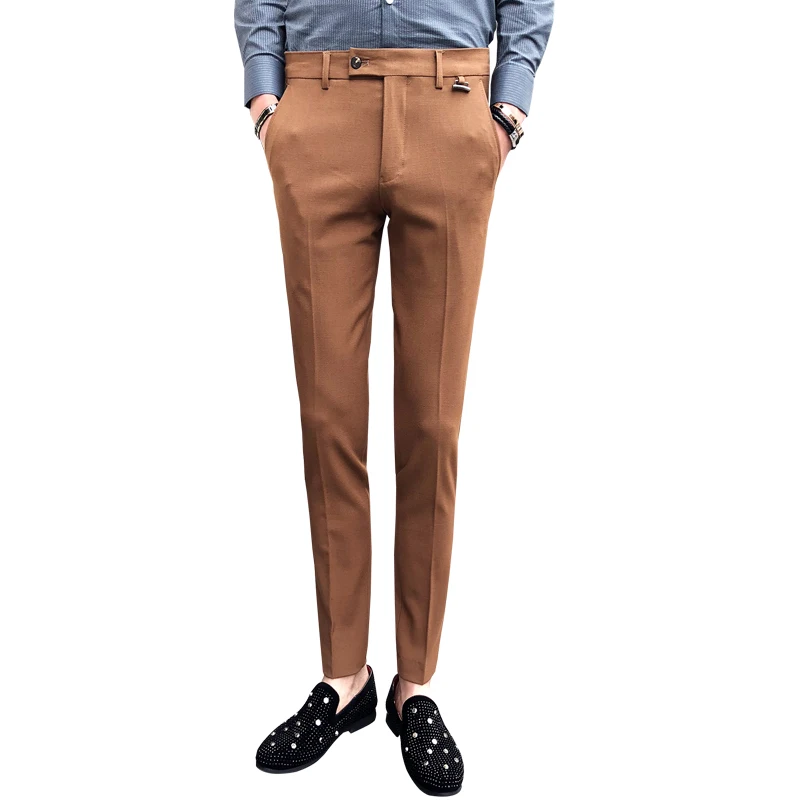 

2019 Spring and Autumn Men's Trousers Casual Solid Color Slim High Quality Fashion Men's Classic Business Casual Suit Pants