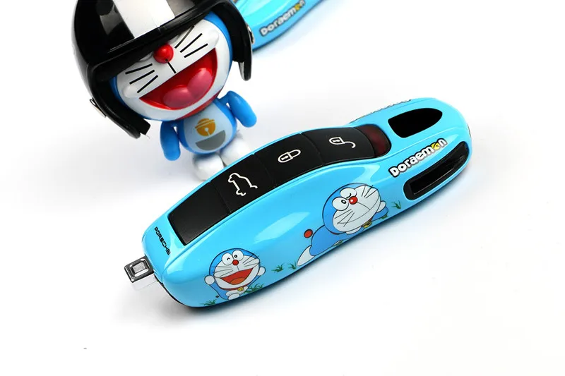 Mando a distantcia llave para Porsche Boxster Caiman 911 Panamera Cayenne Macan cubierta modificada llave carcasa Doraemon Pikach