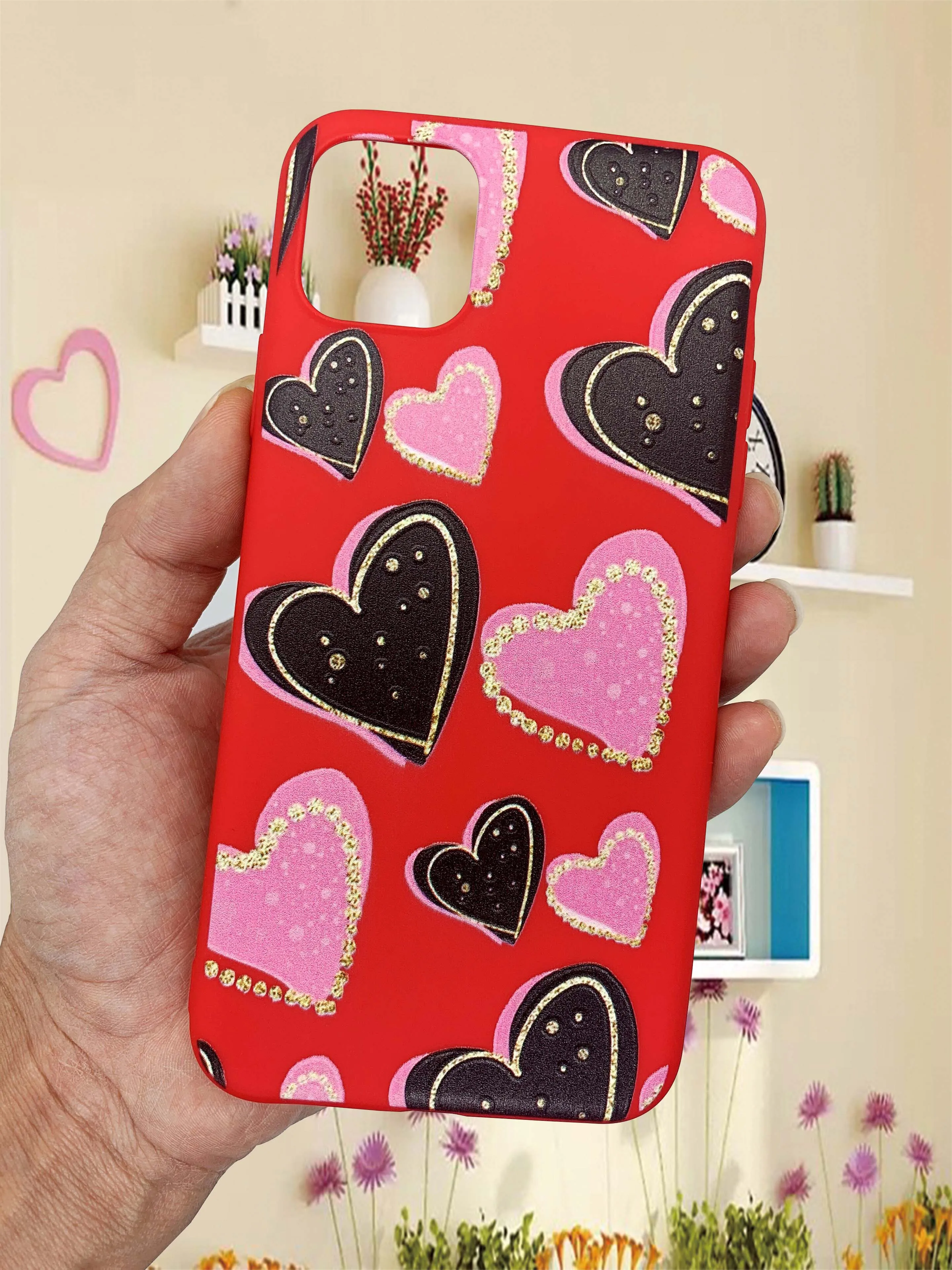 Чехол с сердцем для iPhone 11 Pro 7Plus 7 6 6S 8 8Plus X XS Max | Мобильные телефоны и аксессуары