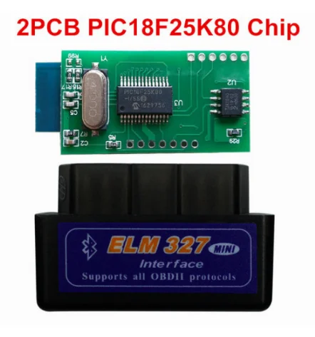 Супер Мини Bluetooth ELM327 V1.5 PIC18F25K80 чип OBD2 Disgnostic инструмент ELM 327 1,5 поддержка J1850 протоколы код ридер - Цвет: BT double chip