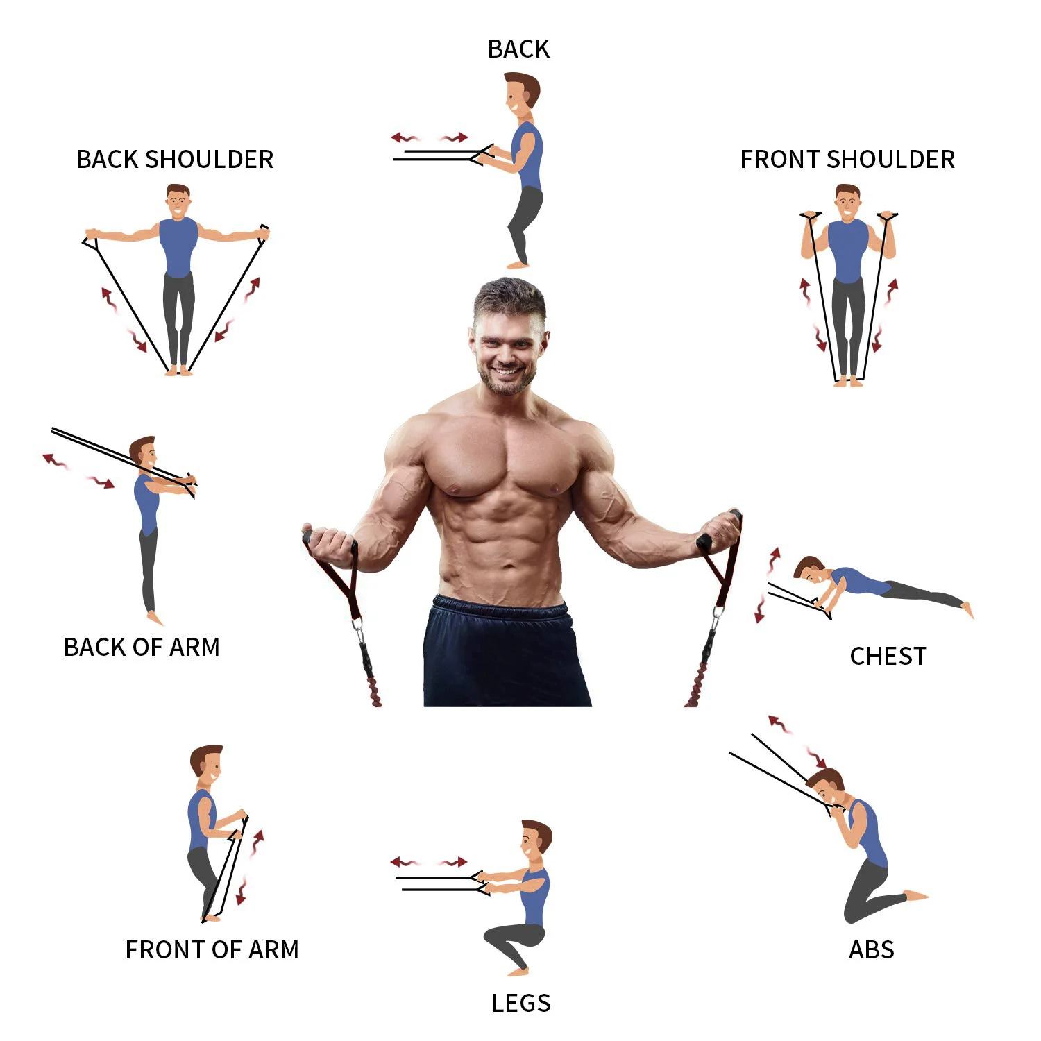 Details about   16 Pcs Resistance Bands Set Workout Bands with Handles for Arms & Legs Training 