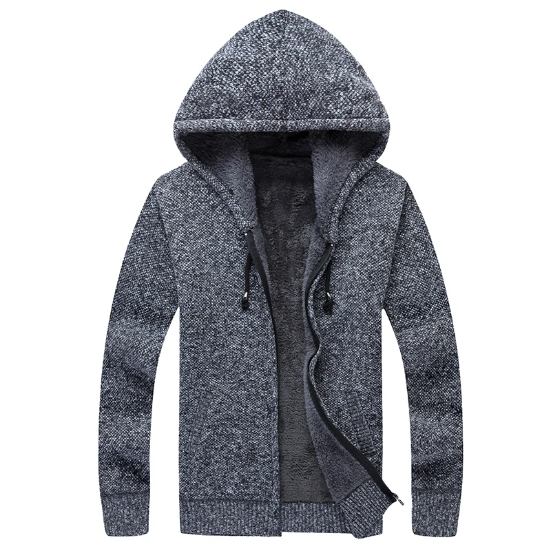 Новинка, M-XXXL, зимняя мужская куртка, толстый бархат, хлопок, с капюшоном, Меховая куртка, Мужская зимняя, мягкий, вязаный свитер, кардиган, весна, для улицы