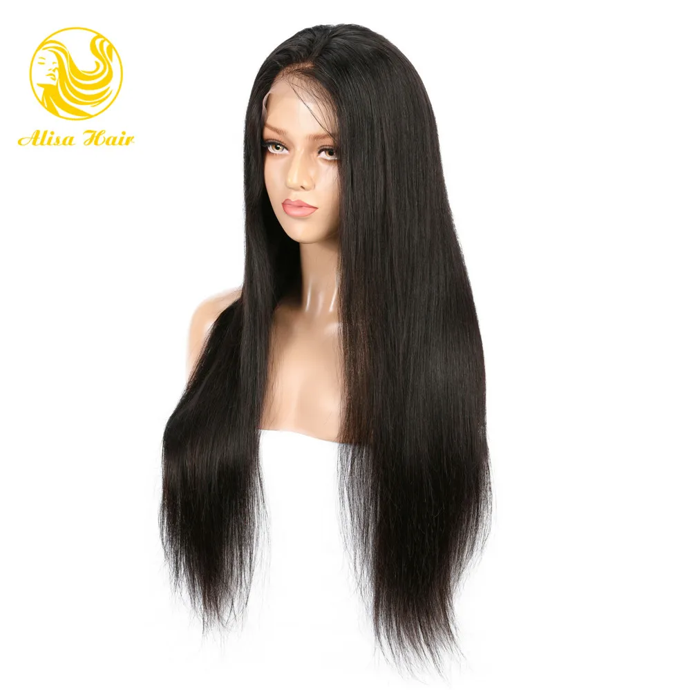 Glueless 13x4 Lace Front Human Hair Wigs Natural Straight Virgin Brazilian Lace Wigs Pre Plucked Hairline with Baby Hair