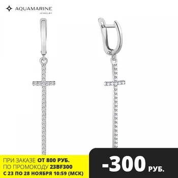 

AQUAMARINE earrings with cubic zirconia, silver 925