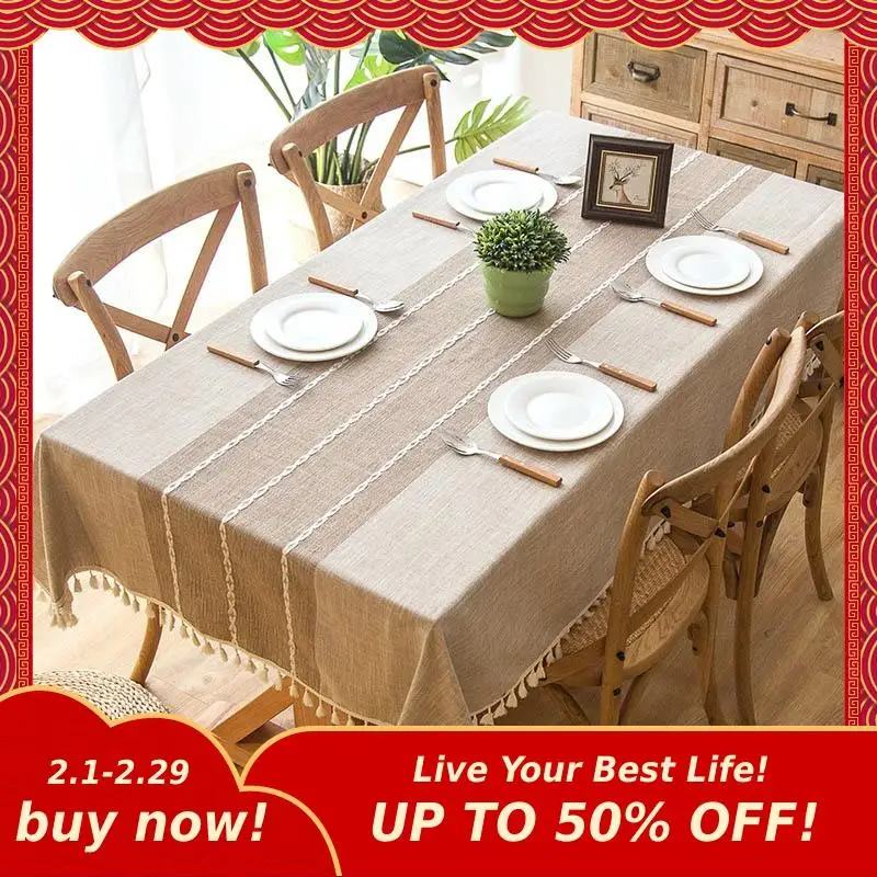  Modern Decorative Table Cloth Home Kitchen Table Cloths Tassel Iace Rectangle Tablecloth Party Banq