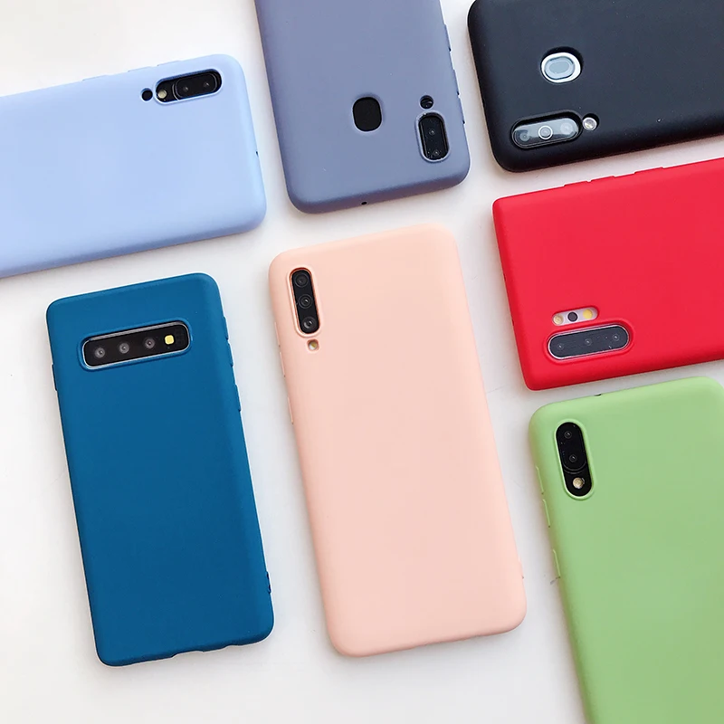 ТПУ карамельного цвета чехол для телефона для samsung Galaxy A10 A20 A30 A40 A50 A60 A70 A80 M10 M20 M30 S10 J4 J6 плюс простая мягкая задняя крышка