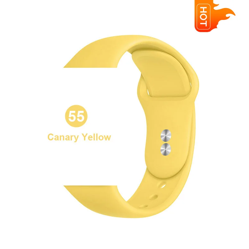 55 Силиконовый спортивный ремешок для часов Apple Watch 5 4 3 2 1 38 мм 42 мм ремешок для часов iwatch 40 мм 44 мм силиконовый браслет - Цвет ремешка: 55