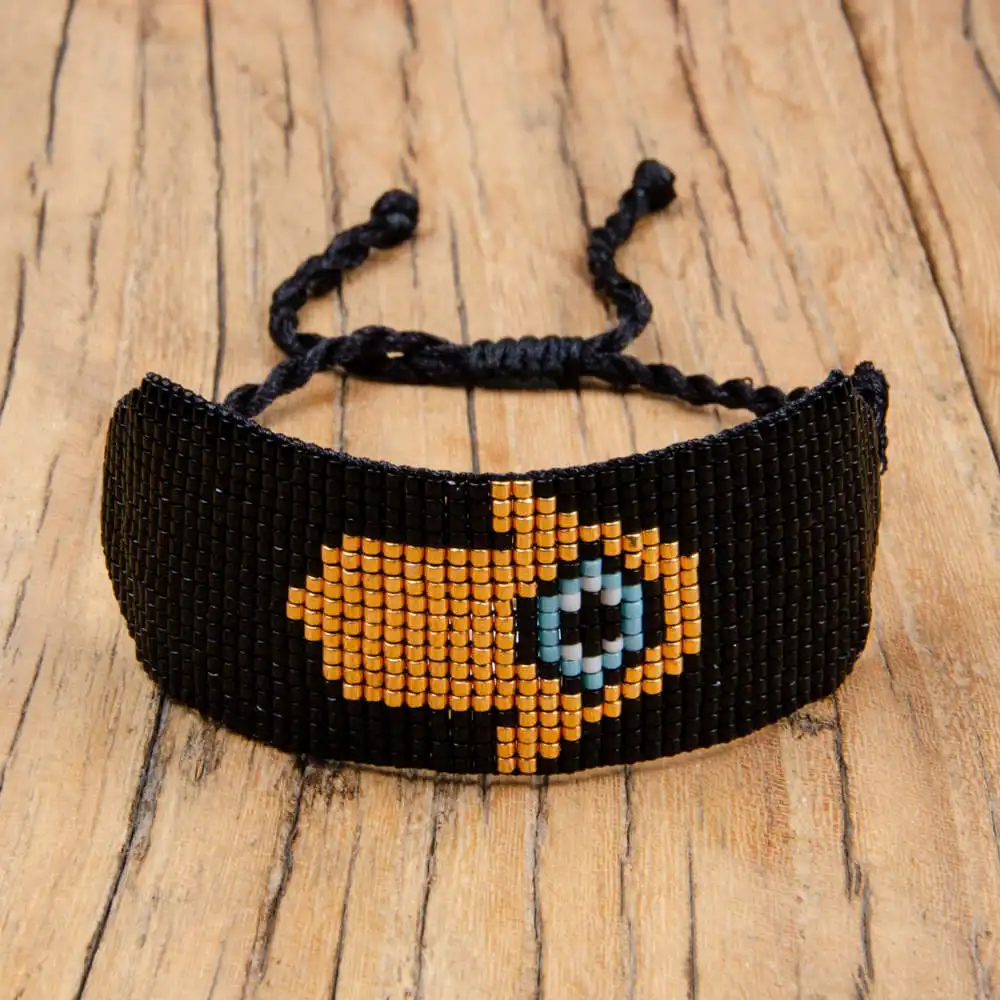 SHINUSBOHO Insta ювелирные изделия Миюки Хамаса ручные браслеты мужские Любовные буквы браслет Mujer Moda турецкий глаз браслет для женщин Bileklik - Окраска металла: MI-B180341
