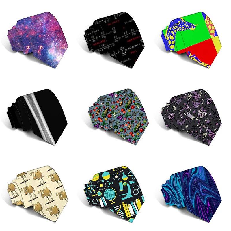 

New Fashion Classic 3D Printed Men's Tie Wedding Party Business Slim Polyester Tie 8cm Width Jacquard Woven Neckties For Men