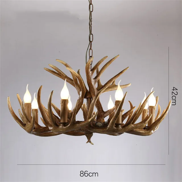 Современный светодиодный подвесной светильник Chandelire E14, подвесной светильник, промышленный светильник оленьи рога, Светильники для гостиной, кухни - Цвет корпуса: brown 8 heads