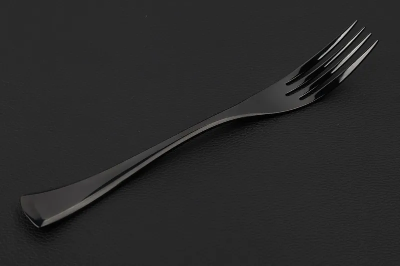 QL24Pcs черная посуда 304 набор столовых приборов обеденный из нержавеющей стали вилка и стейк-нож чайная ложка вечерние подарки