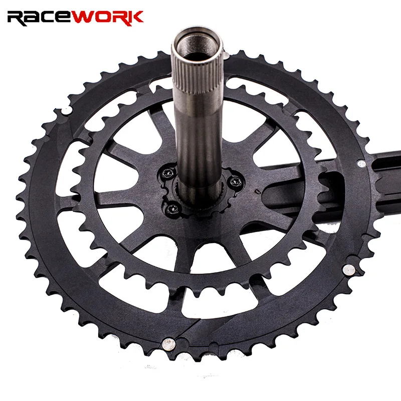 Pédalier de vélo de Route Double Plateau 50 34T/52 36T/53 39T 165/170/175mm GXP manivelle Ensemble 9/10/11/12 Vitesses pédalier Creux avec BB (Couleur