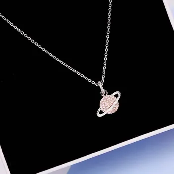 

MISSFOX kpop Necklaces Sliver Color Planet Jewelry For Women Stylish Charm bijoux Female Neck Chain Accessories Bridesmaid Gift