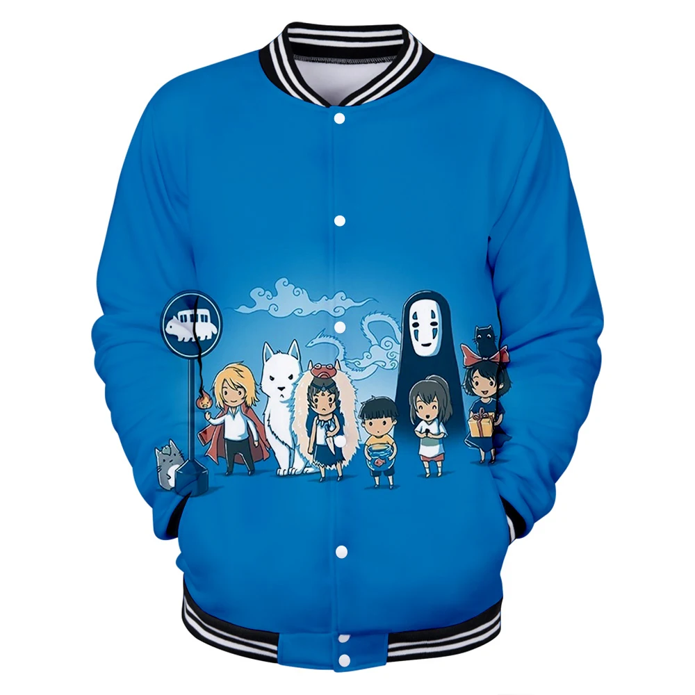 3D Print Spirited Away Sweatshirt Hoodies Cosplay Unisex Jacket Baseball Uniform Brand Clothing Fashion Outerwear