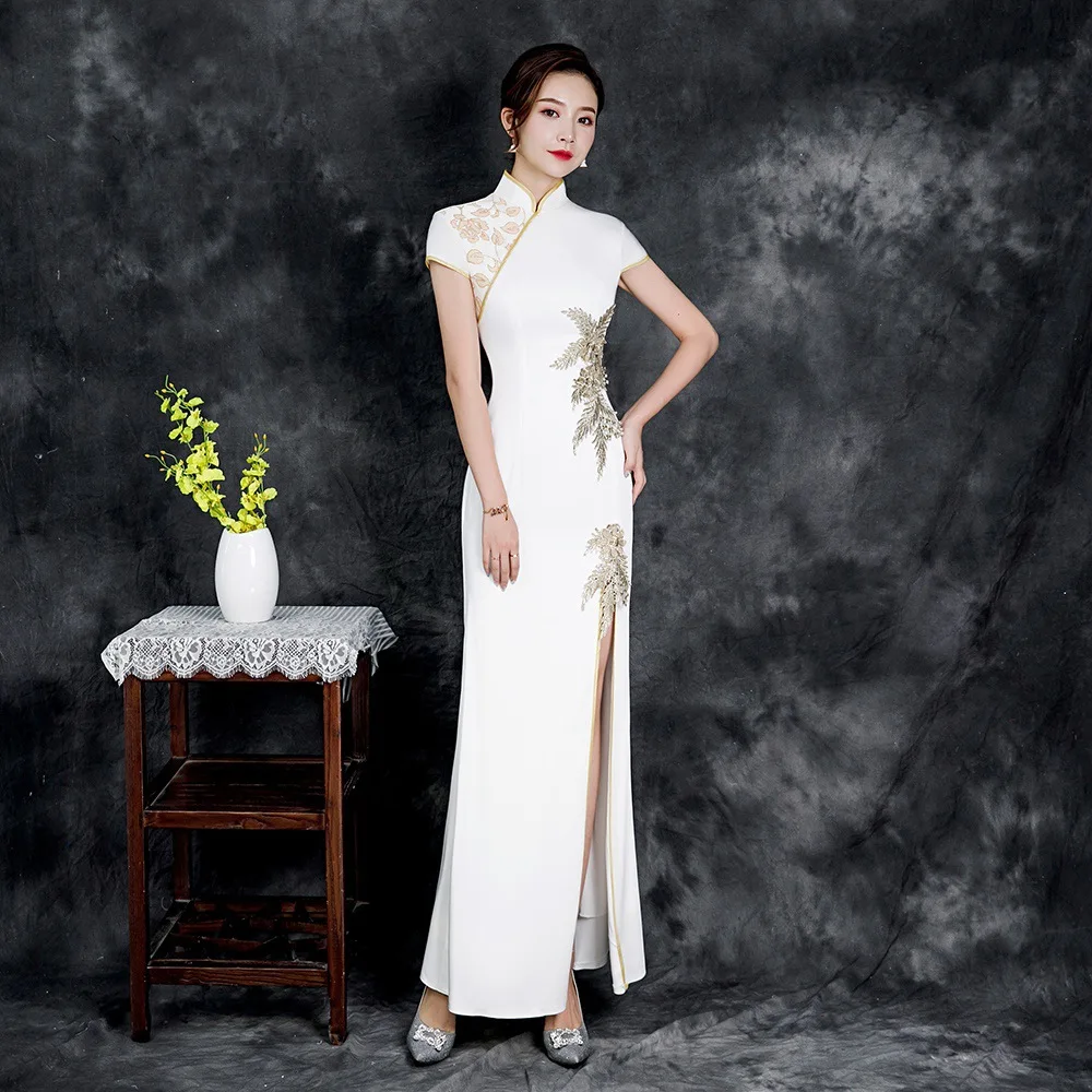 

Wedding Qipao Long Cheongsam Modern Chinese Traditional Dress qipao Sexy Cheongsam Dress Robe Chinoise Vestido Oriental
