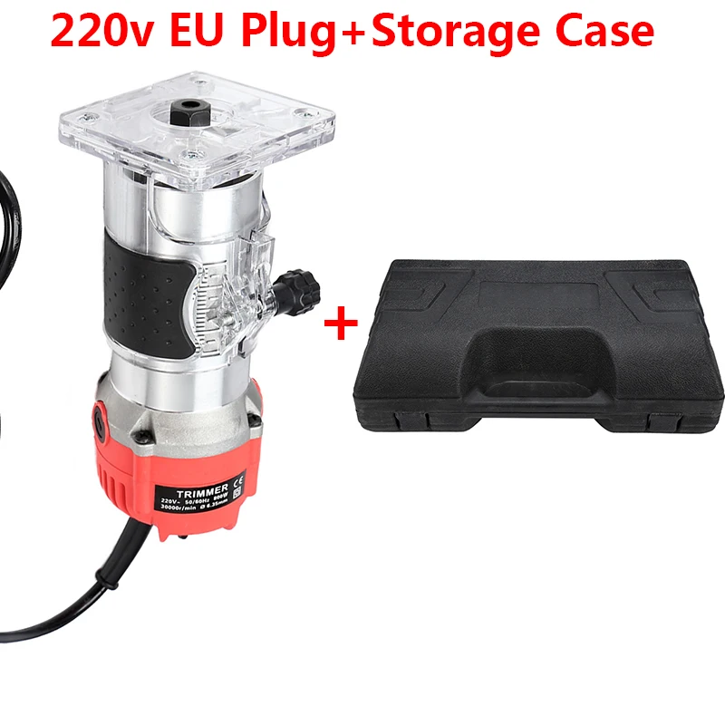 220v with Case 800 Вт 30000 об/мин деревообрабатывающий электрический триммер фрезерование древесины гравировальный долбежный обрезной станок ручная машинка для резки дерева маршрутизатор - Цвет: 220v with Case