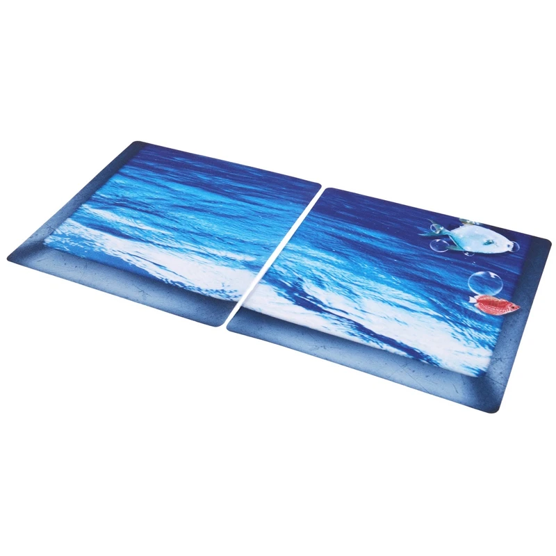 HLZS-6pcs 13x13 см, 3D стикер для ванной комнаты с изображением морской рыбы, съемный нескользящий водонепроницаемый стикер для ванной, синий цвет
