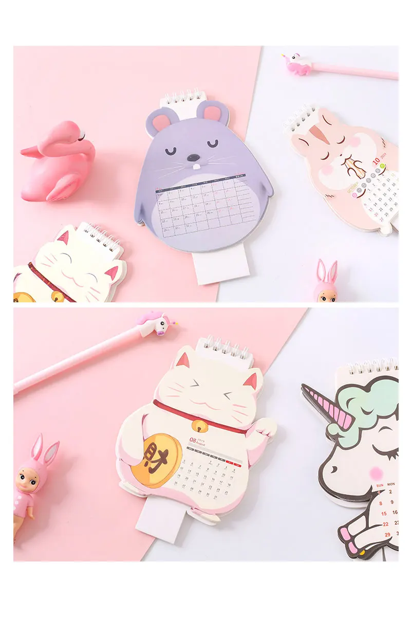 Kawaii милый мини настольный календарь украшения календарь для офиса Note ежедневный график школы поставщика