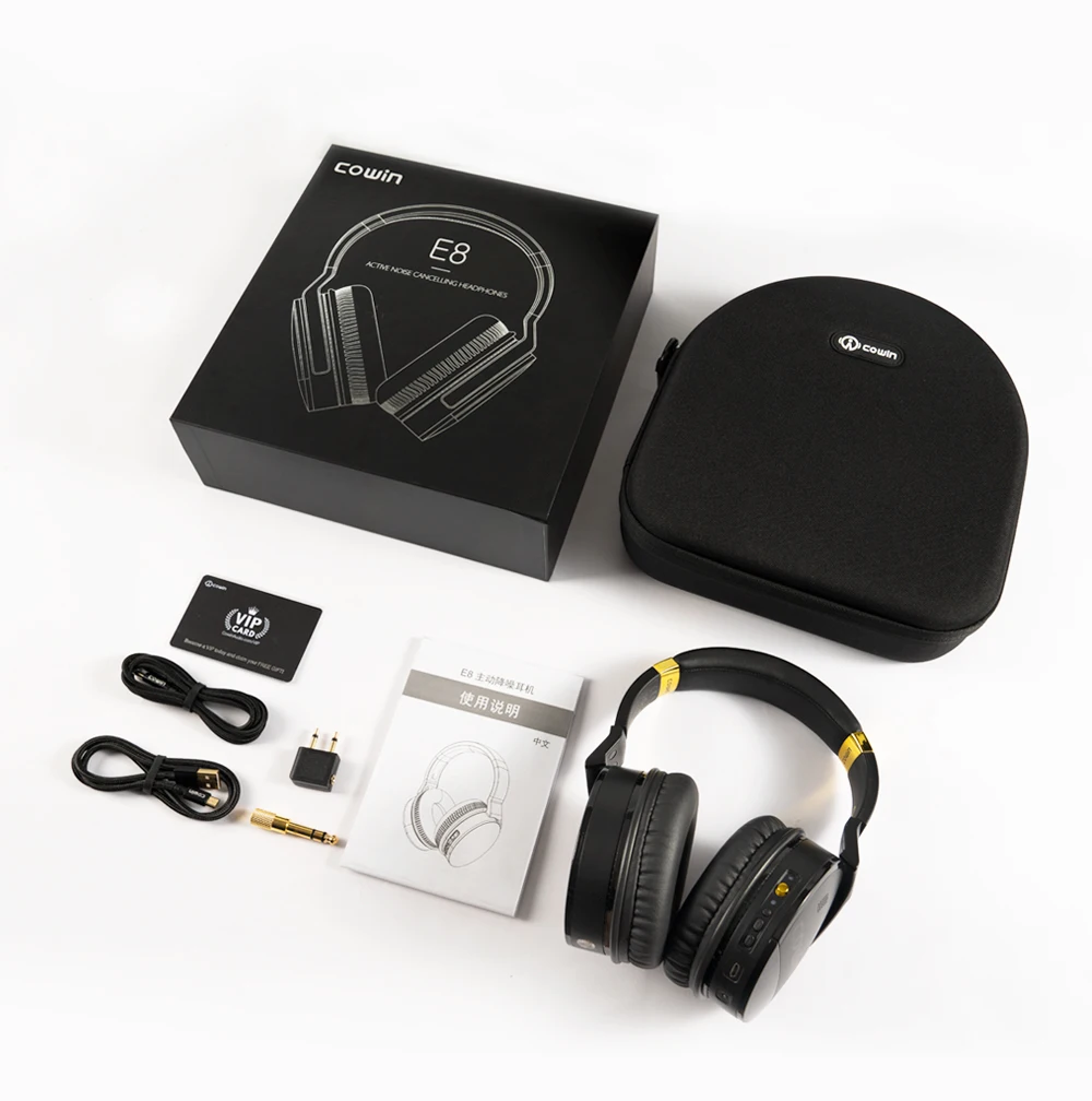 Cowin E8[Upgraded] Bluetooth Headphones Active Noise Cancelling Headphones Wireless Earphone with Microphone Hi-Fi Deep Bass
