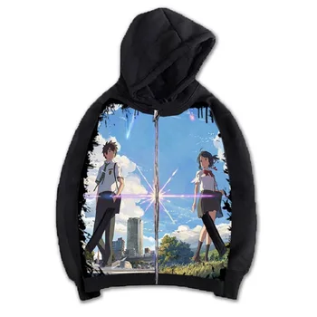 

High-Q Unisex Anime Cos your name. Tachibana Taki Miyamizu Mitsuha Casual Hooded Hoodie Sweatshirts