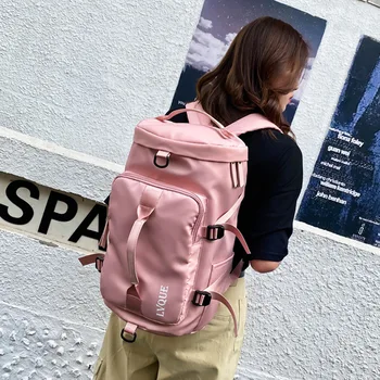 

Travel bag women's large-capacity multi-function backpack trendy men's lightweight storage outdoor barrel backpack