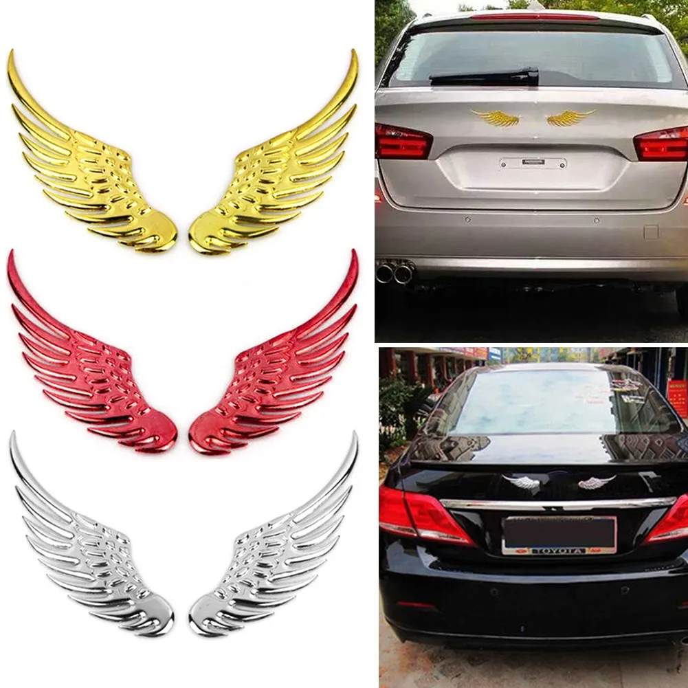 1 paire d'autocollants en alliage métallique pour voiture, ailes d'aigle,  emblème 3D en métal ailes d'ange emblème de voiture, ailes d'ange,  accessoires de décoration de voiture pour voitures, camions : :  Auto