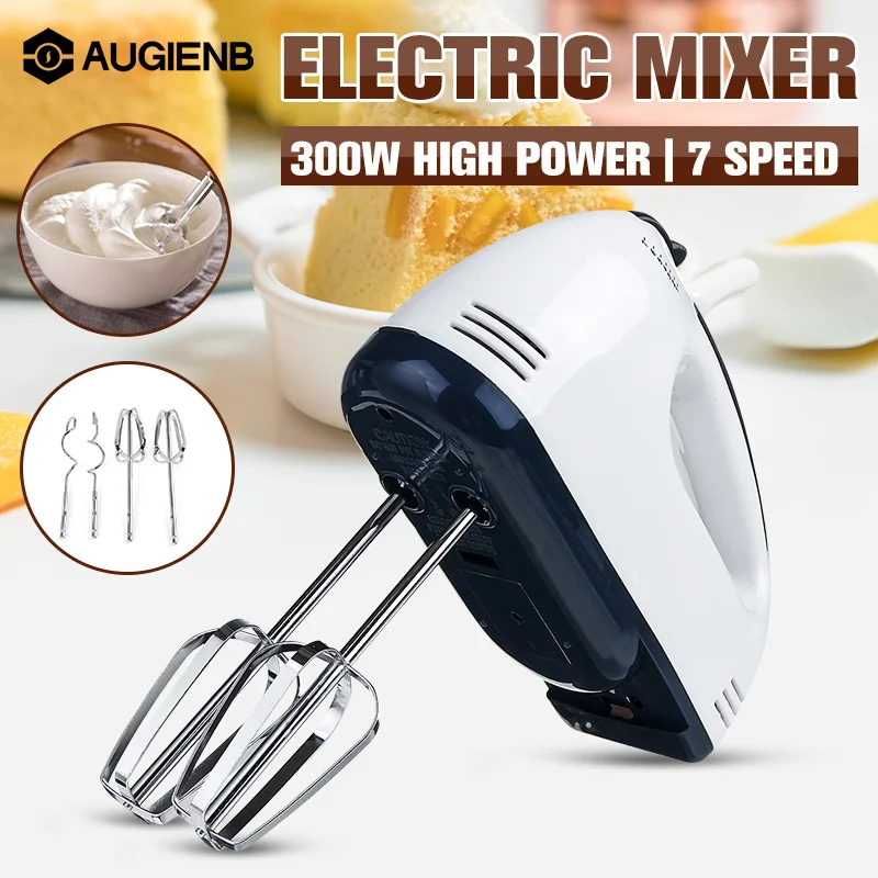 300W 7 Speed Dough Hand Mixer Food Blender Mini Multifunctional