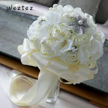 Кристалл Свадебный букет Искусственные Свадебные букеты цветок ручной работы со стразами подружки невесты SPH64