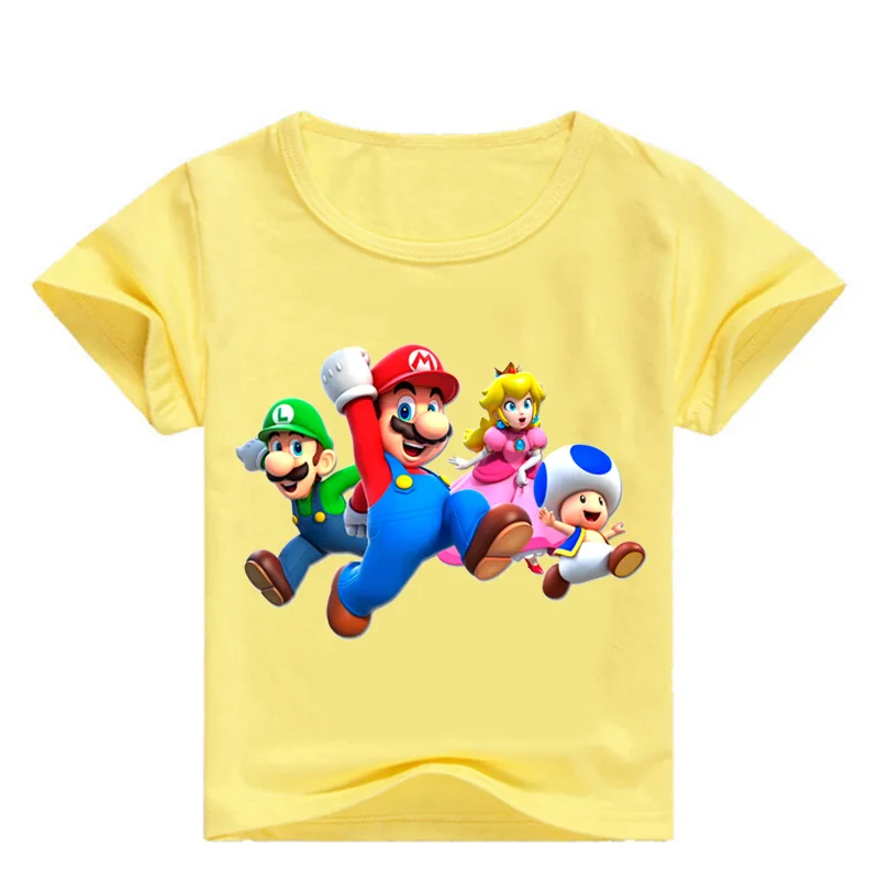 Dlf 2 16y おかしいスーパーマリオ Tシャツキッズノベルティファッションブラザーズ Tシャツ男の子の服の夏ガール Tシャツ 子供カジュアルトップス Tシャツ Aliexpress