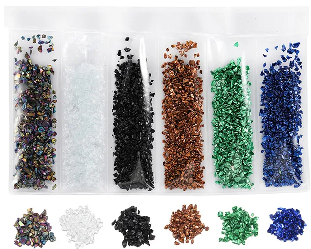 20/50g Glass Metal Crushed Stone Filler DIY Table Decoration Cake Fruit Coaster Filling Decorative Crystal For Epoxy Resin Mold Set 05