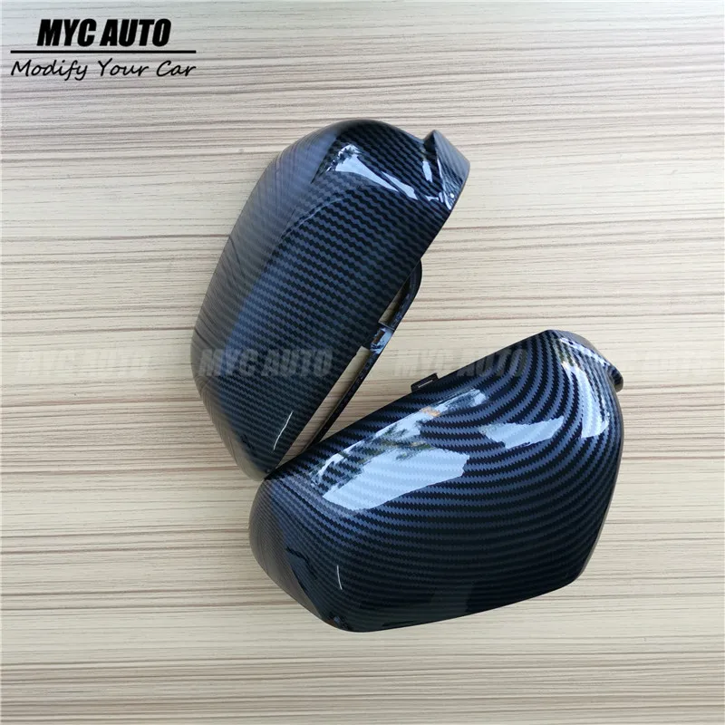 Rear View Mirror Cover For Volkswagen VW Polo 2004 2005 2006 2007 2008 Carbon Fiber Look Mirror Cover
