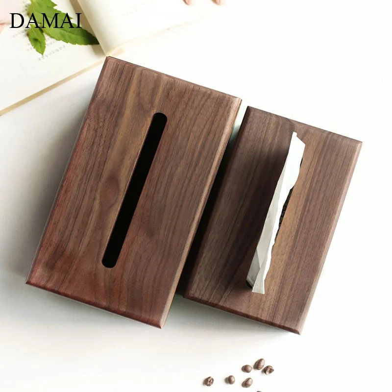 

Black Walnut Tissue Boxes Cover Simplicity Wood Paper Storage Box Dining Table Napkin Holder Living Room Decoration Ornaments