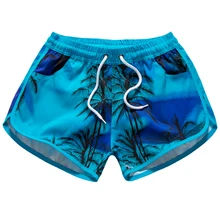 Пляжные шорты для женщин с рисунком кокосовой пальмы, купальник, сексуальный принт, женские купальники, для пляжа, для серфинга, свободные, быстросохнущие шорты