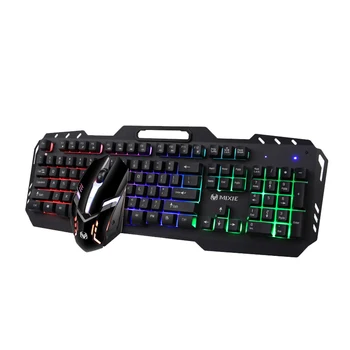 

MIXIE X8000 Keyboard with Mouse Set Bracket Metal Mechanical Keyboard Wired Computer UBS Backlit Gaming Mouse Keyboard