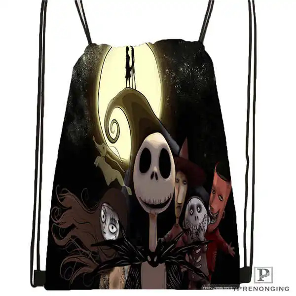 Drawstring Backpack Пользовательские Кошмар. Перед. Рождественская походная сумка на шнурке милый рюкзак для детей(черная спинка) 31x40 см#180531-03-27 - Цвет: Drawstring Backpack