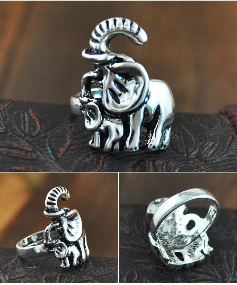 Yumfeel новые винтажные кольца богемные Бохо античные посеребренные кольца женские ювелирные подарки слон лист