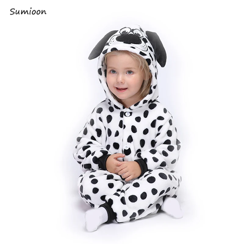 Dog Kigurumi/Детские пижамы с единорогом для детей; фланелевые зимние пижамы для мальчиков и девочек с рисунком панды и единорога - Цвет: Dog