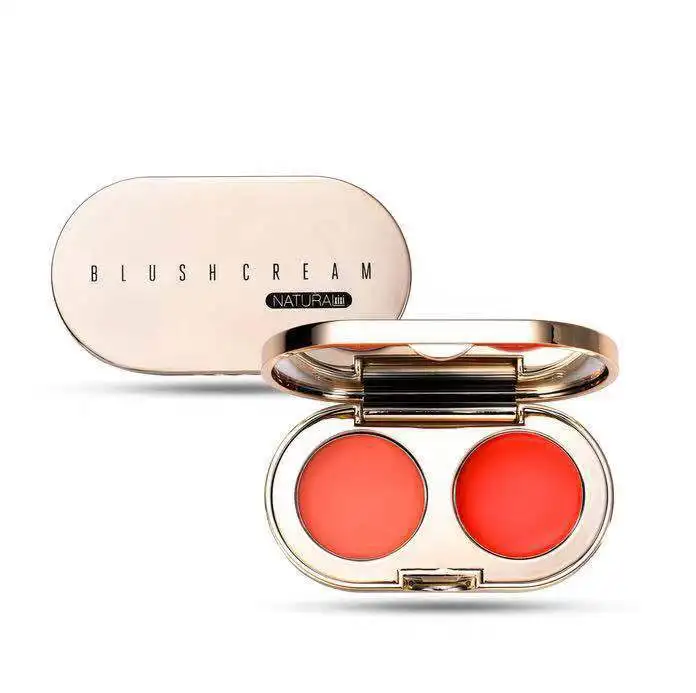 Two-color Blush Cream Genuine Moisturizing Brighten Skin Color Nude Makeup Sun Red Natural Female Orange