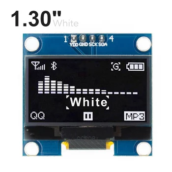

10PCS 1.3" OLED module white color 128X64 1.3 inch OLED LCD LED Display Module 1.3" IIC I2C Communicate (white)