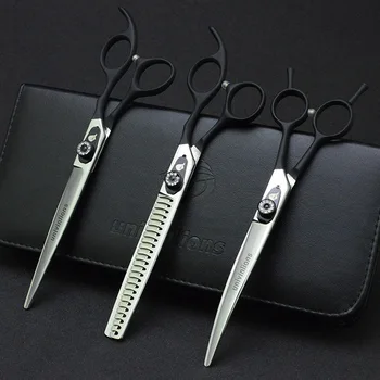 

7" Pet Straight & Thinning & Down Curved Scissors Pet Dog Gromming Scissors Kit Pet Cutting Scissors for Dog Cat Stainless Steel