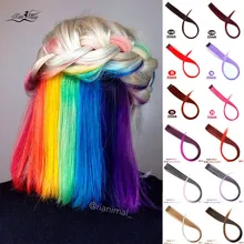 Xuanguang cabelo em uma peça extensões де cabelo em linha reta эффектом деграде(переход от темного к roxo azul rosa extensão сделать cabelo feminino sintético falso