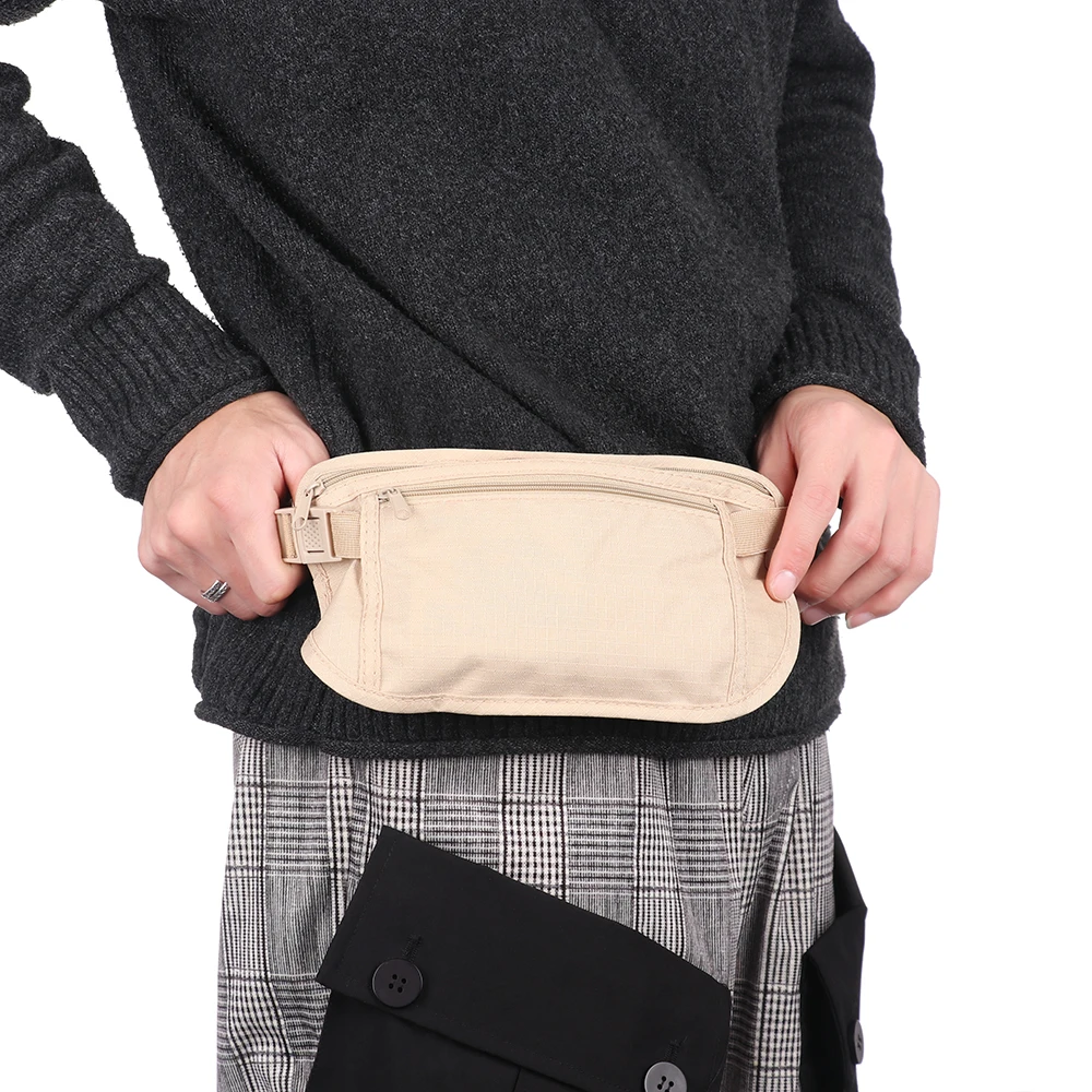 Cloth Waist Bags Travel Pouch Hidden Wallet Passport Money Waist Belt Bag Slim Secret Security Useful Bags Chest Packs Running Waist Bag Phone Waist Bag Waist Bag Sports Chest Pack 1pc