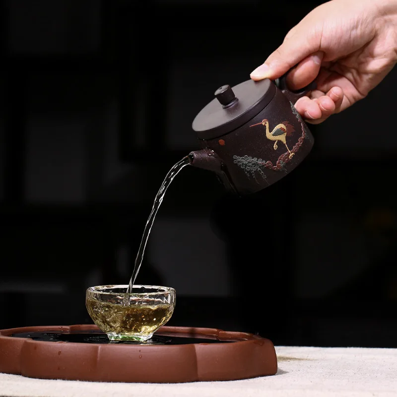 Cena 160ML kolor ręcznie malowany czajniczek do herbaty, yixing pot purpurowa glina drinkware