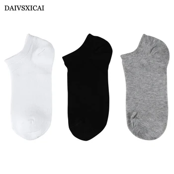 

6Pairs/lot=12pieces Summer Invisible Socks Fashion Men Black White Gray Solid Color Polyester Cotton Male Boat Socks