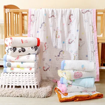 

6 Layer Muslin Swaddle Blanket for Baby Blankets Newborn Blanket Muslin Cotton Fabric Baby Blanket Kocyk Dla Dziecka