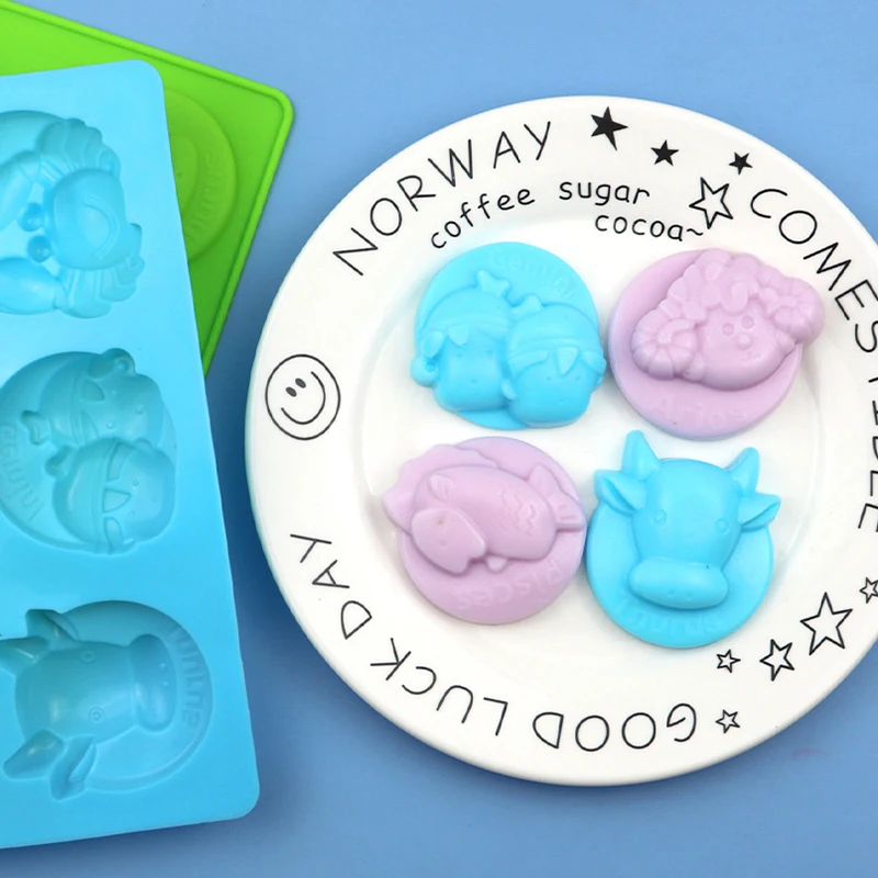 2er-Pack Seifenform mit 12 Sternbildern, chinesische Sternzeichen-Kerze, Silikon-Herstellungswerkzeuge für Mousse, Kuchen, Pudding, Schokolade, Wachsschmelzen – Detail 6