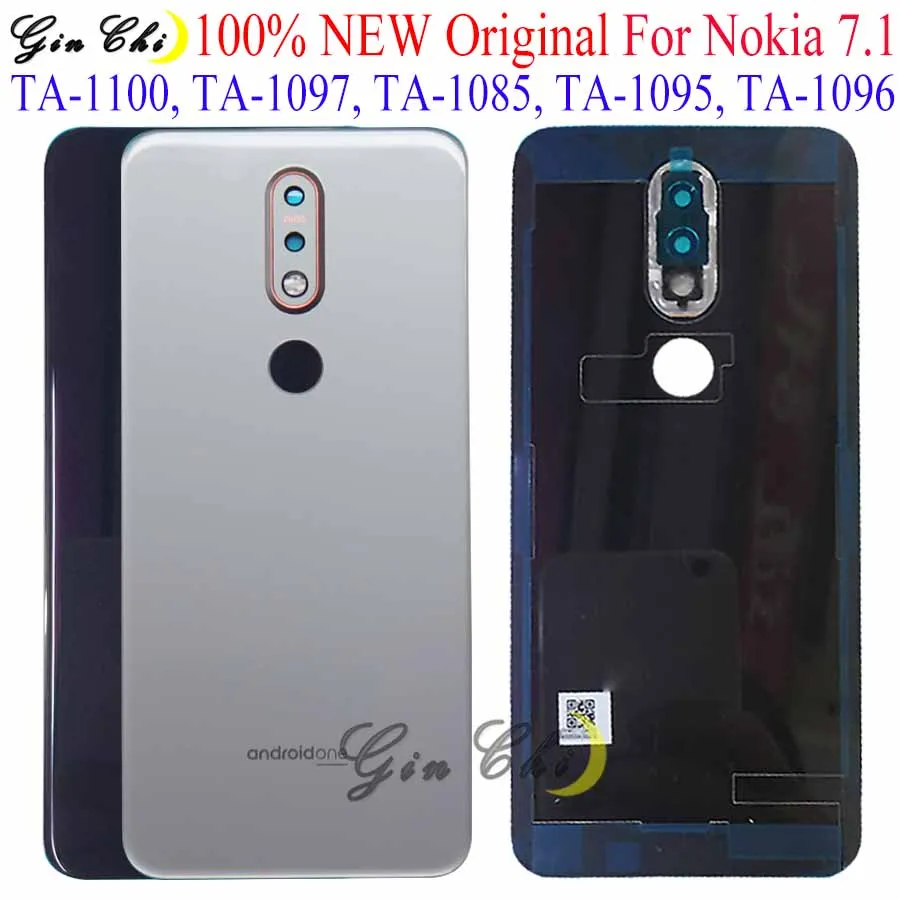 Для Nokia 7,1 Крышка батарейного отсека для Nokia 7,1 задняя крышка батарейного отсека с камерой Запчасти для объективов TA-1100 TA-1096